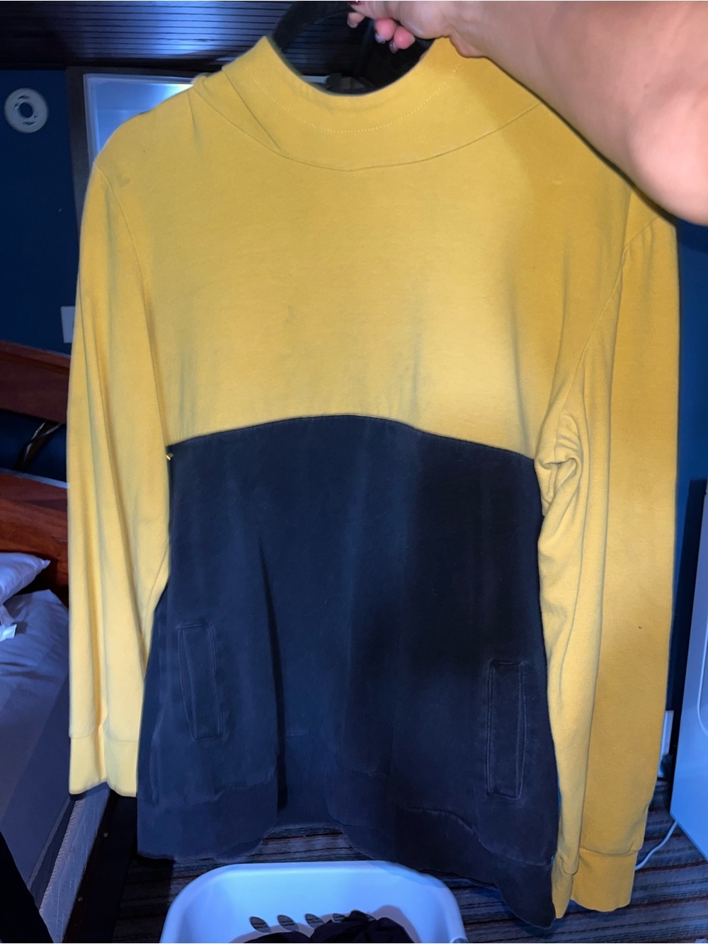 Colorblock Crewneck Sweater in Yellow and Black
